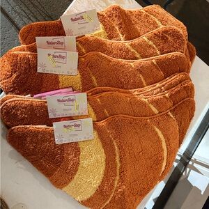 Kids Bath Mat Set - Orange and Yellow